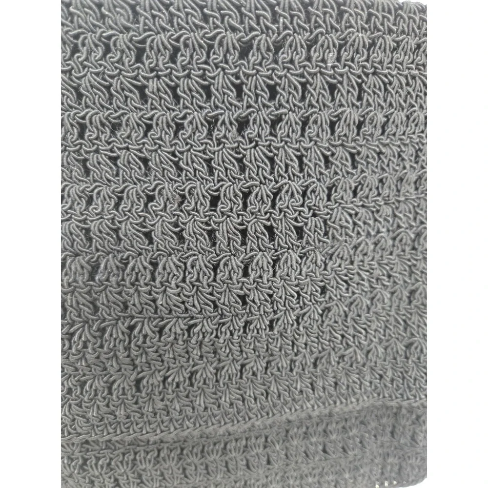 Kathie‎ Lee Collection Crocheted Black Purse Hippie Boho Black Shoulder Bag VTG